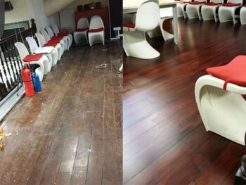 Parquet flooring maintenance polishing before after