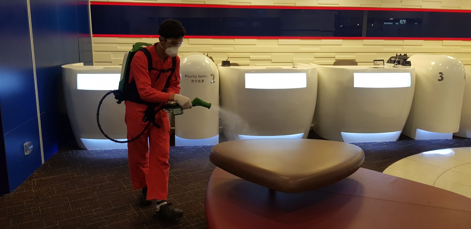 Sanitising upholstered seats after cleaning