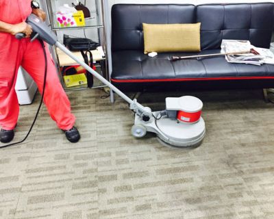 Big Red Carpet Cleaners in an Office Space