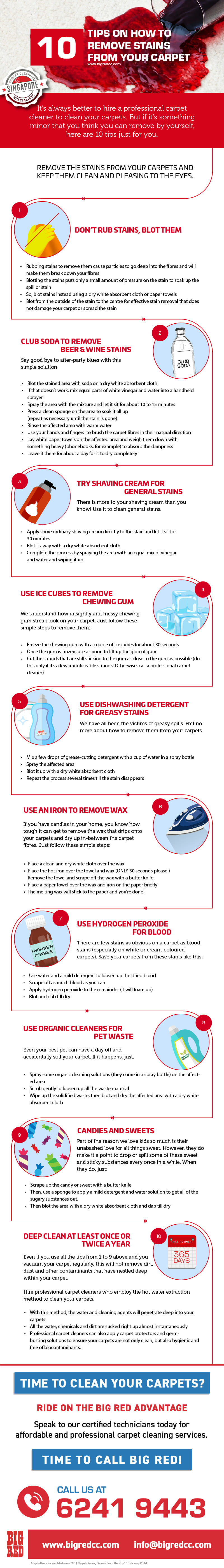 10 Tips on How to Remove Stains from Carpets